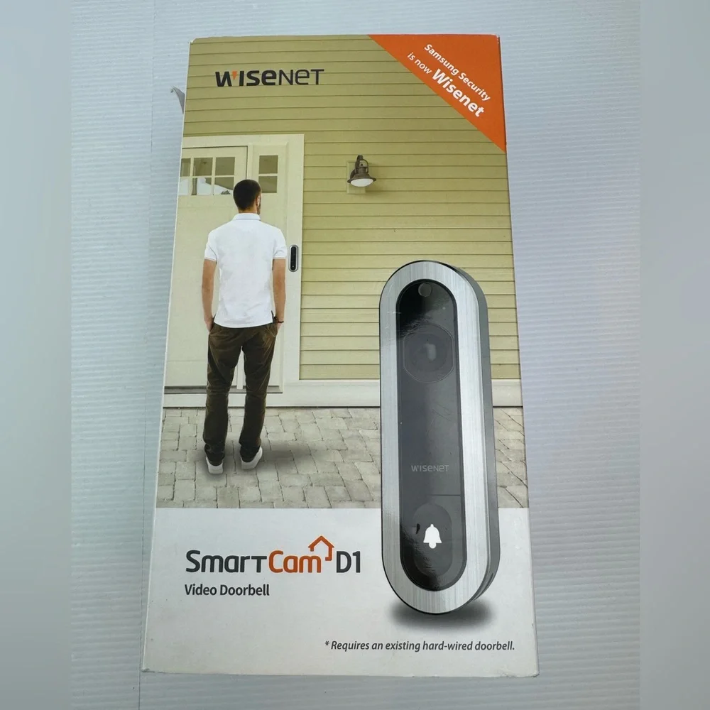 Samsung SNH-V6435DN Wisenet SmartCam D1 Wi-Fi Wired Video Doorbell – Open Box